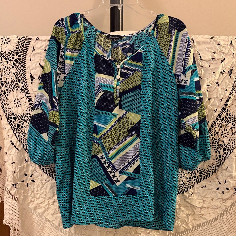 Notations Women's Multicolor Patterned Top size XL